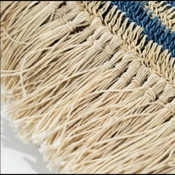 LAST 2–Oversized Square Jute Tote-DENIM - Picture 6 of 7